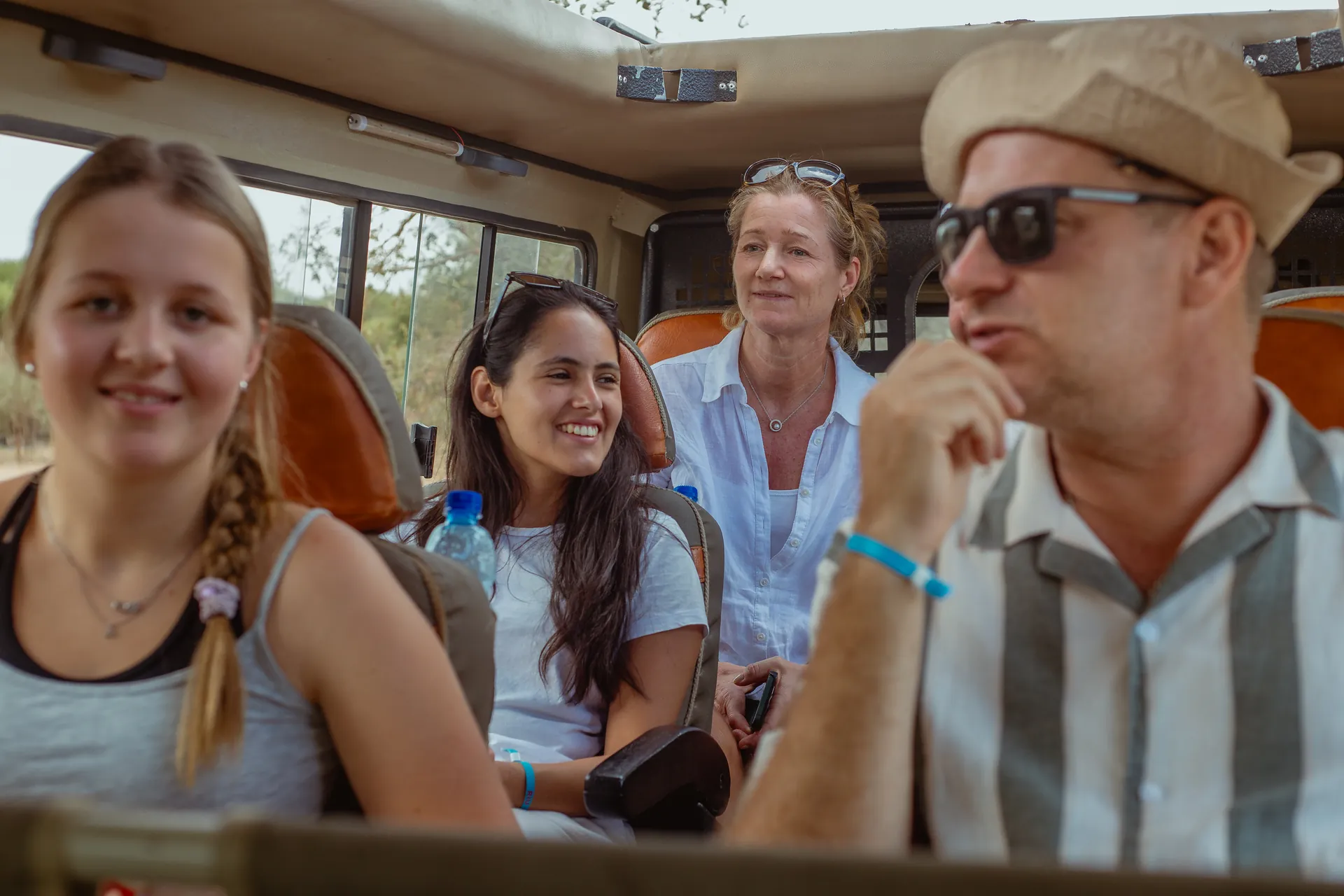 Safari vehicle travelling through a Tanzania wildlife area